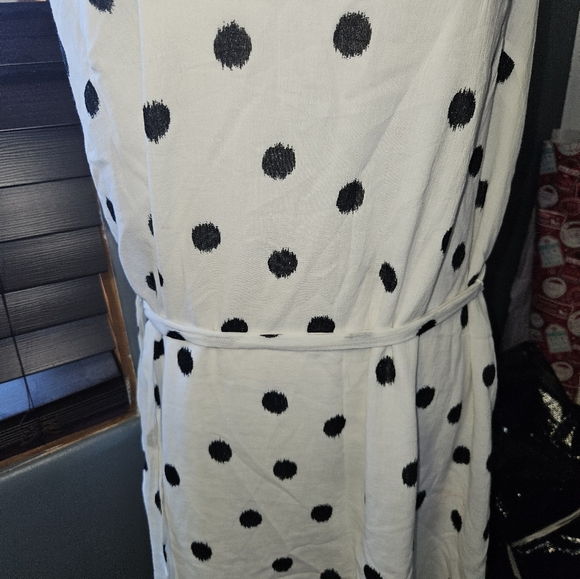 A New Day Womans Polka Dot V Neck Dress Size Xl - Picture 3 of 11